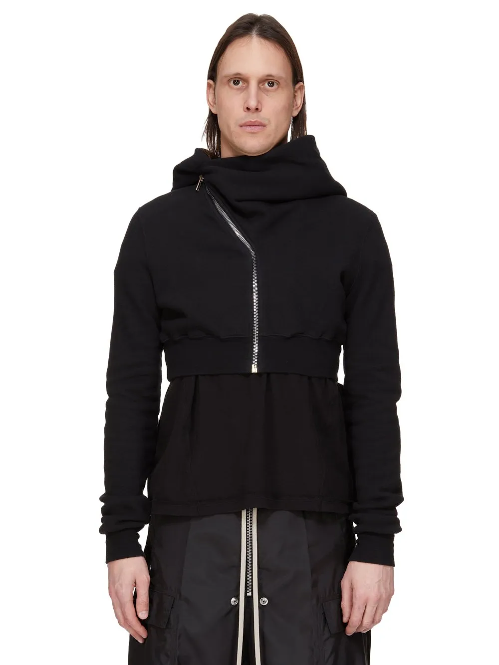 Drkshdw Concordians Micro Mountain Hoodie In Black Slub Felpa