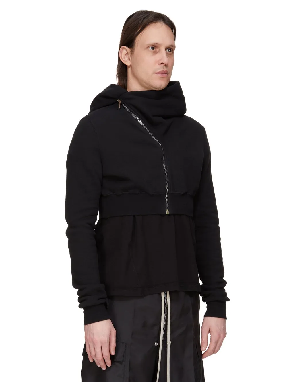 Drkshdw Concordians Micro Mountain Hoodie In Black Slub Felpa