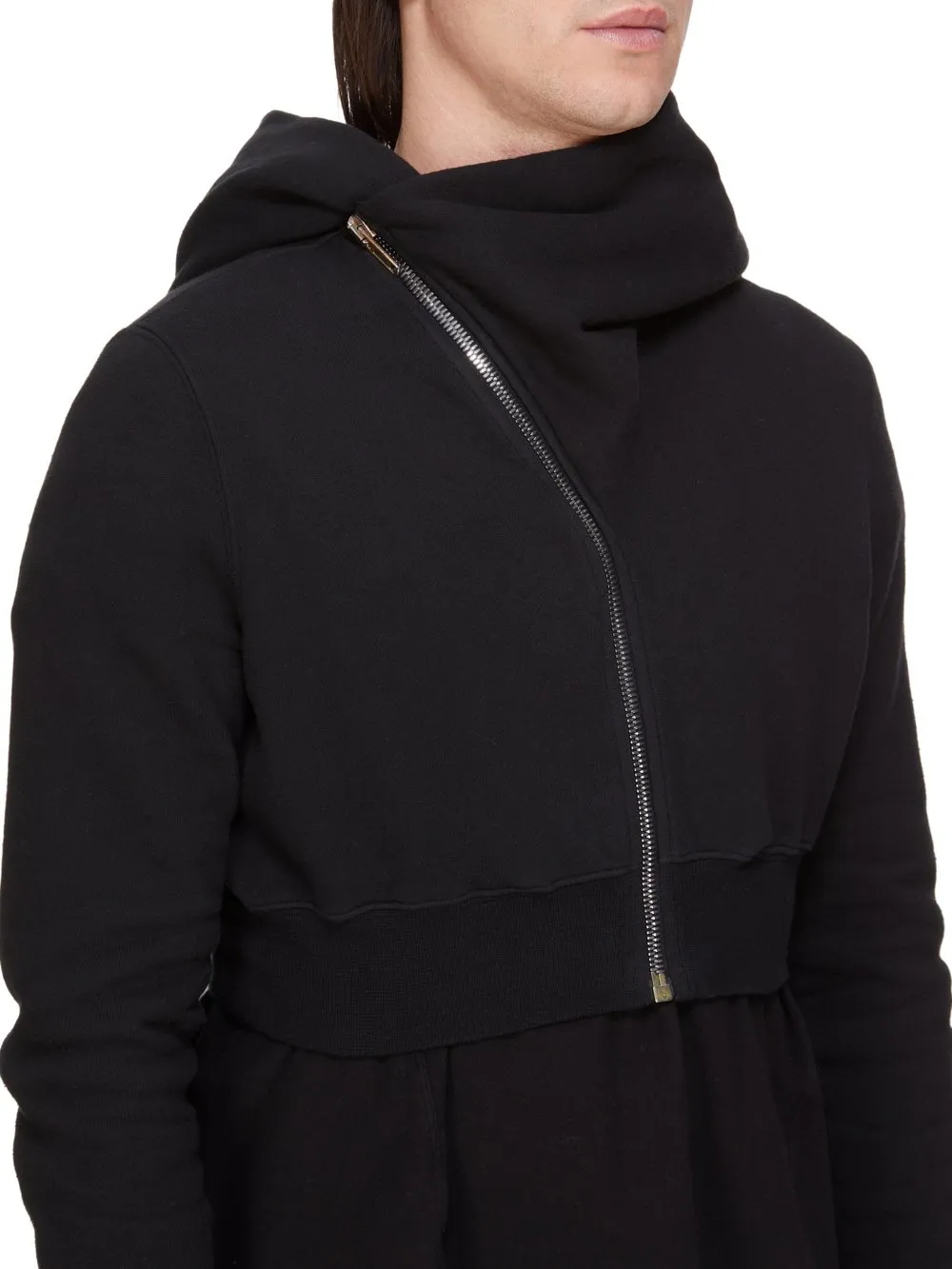 Drkshdw Concordians Micro Mountain Hoodie In Black Slub Felpa