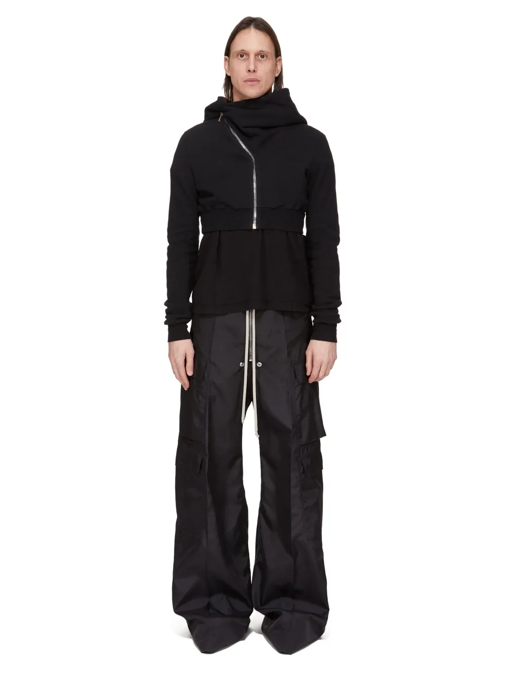 Drkshdw Concordians Micro Mountain Hoodie In Black Slub Felpa