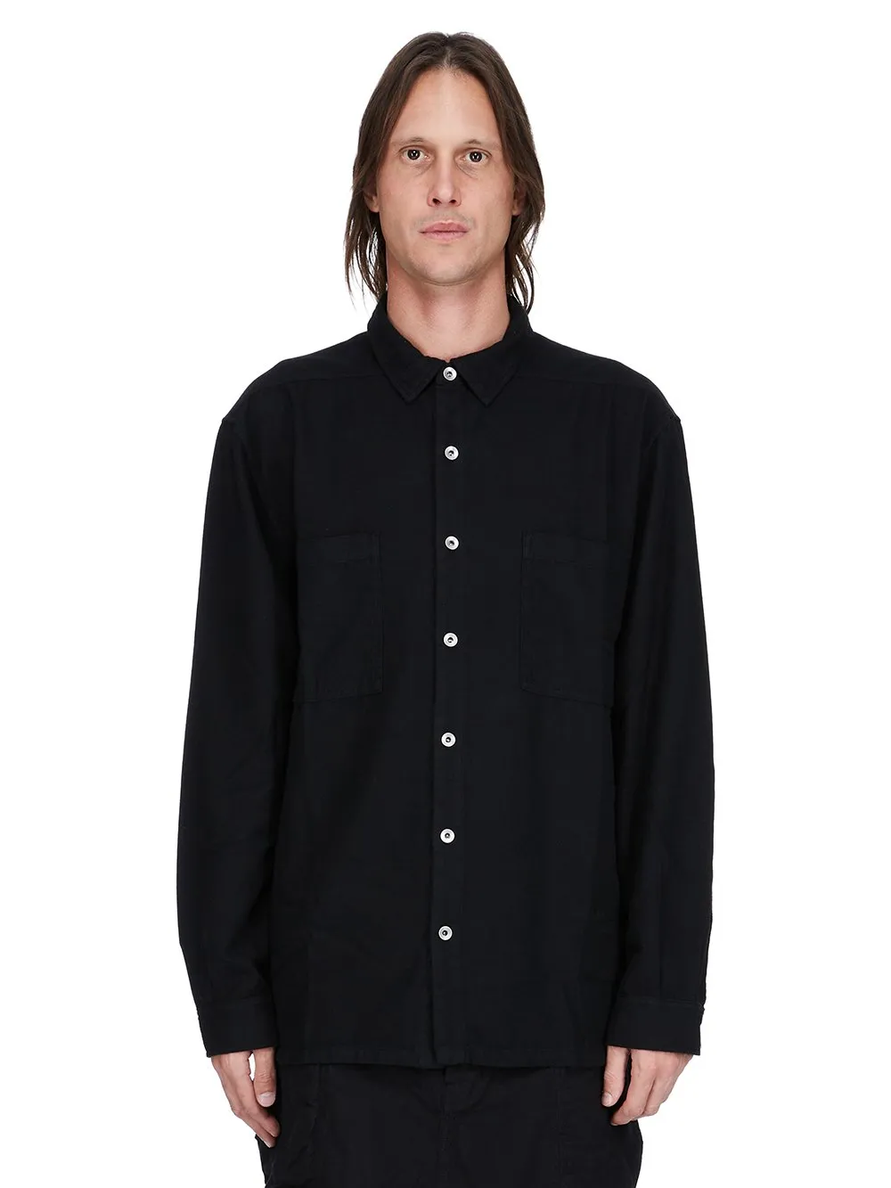 Drkshdw Concordians Jumbo Outershirt In Black Light Flannel