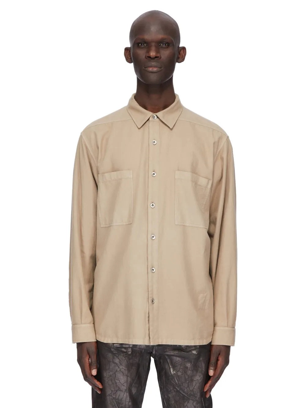 Drkshdw Concordians Jumbo Outershirt In Dirty Pearl Light Flannel