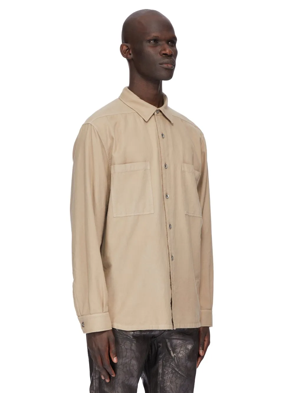 Drkshdw Concordians Jumbo Outershirt In Dirty Pearl Light Flannel