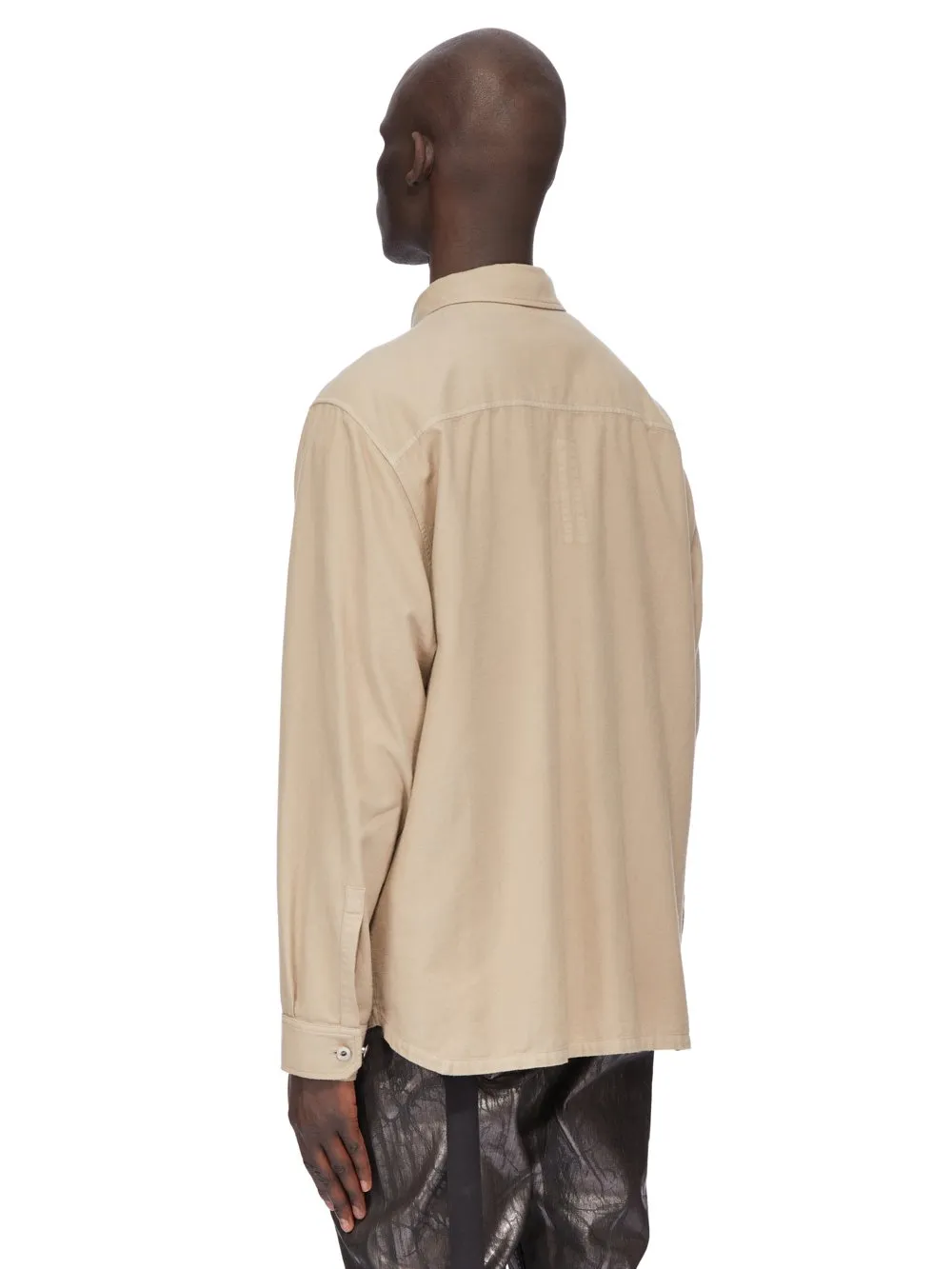 Drkshdw Concordians Jumbo Outershirt In Dirty Pearl Light Flannel