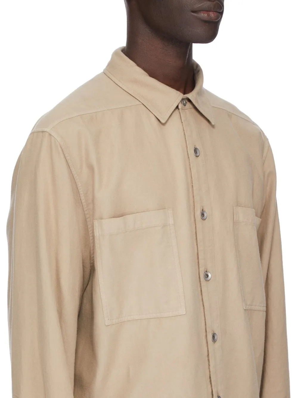 Drkshdw Concordians Jumbo Outershirt In Dirty Pearl Light Flannel