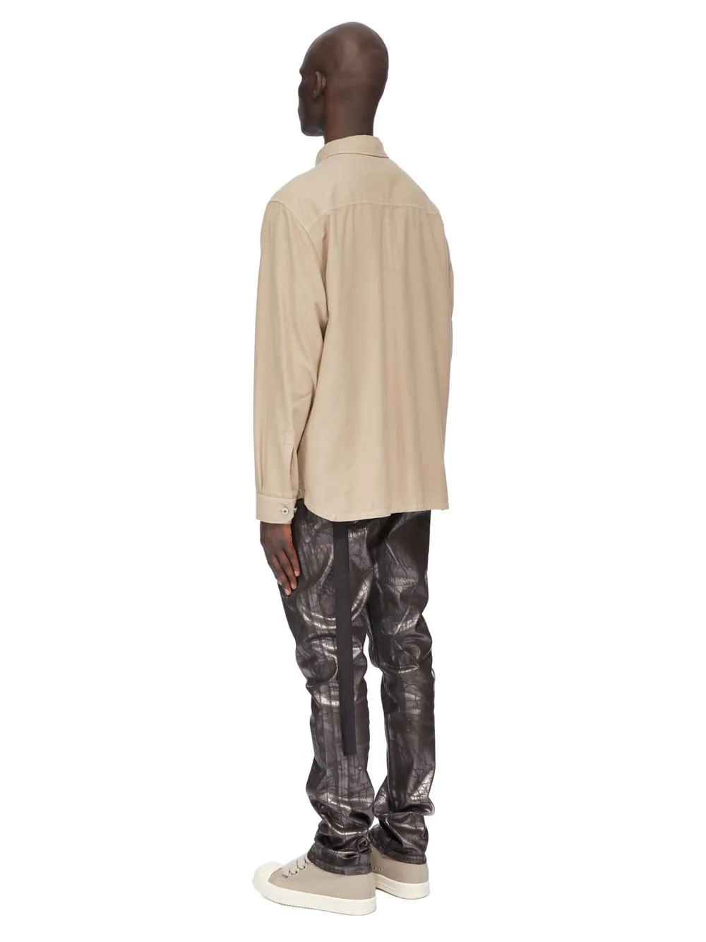 Drkshdw Concordians Jumbo Outershirt In Dirty Pearl Light Flannel