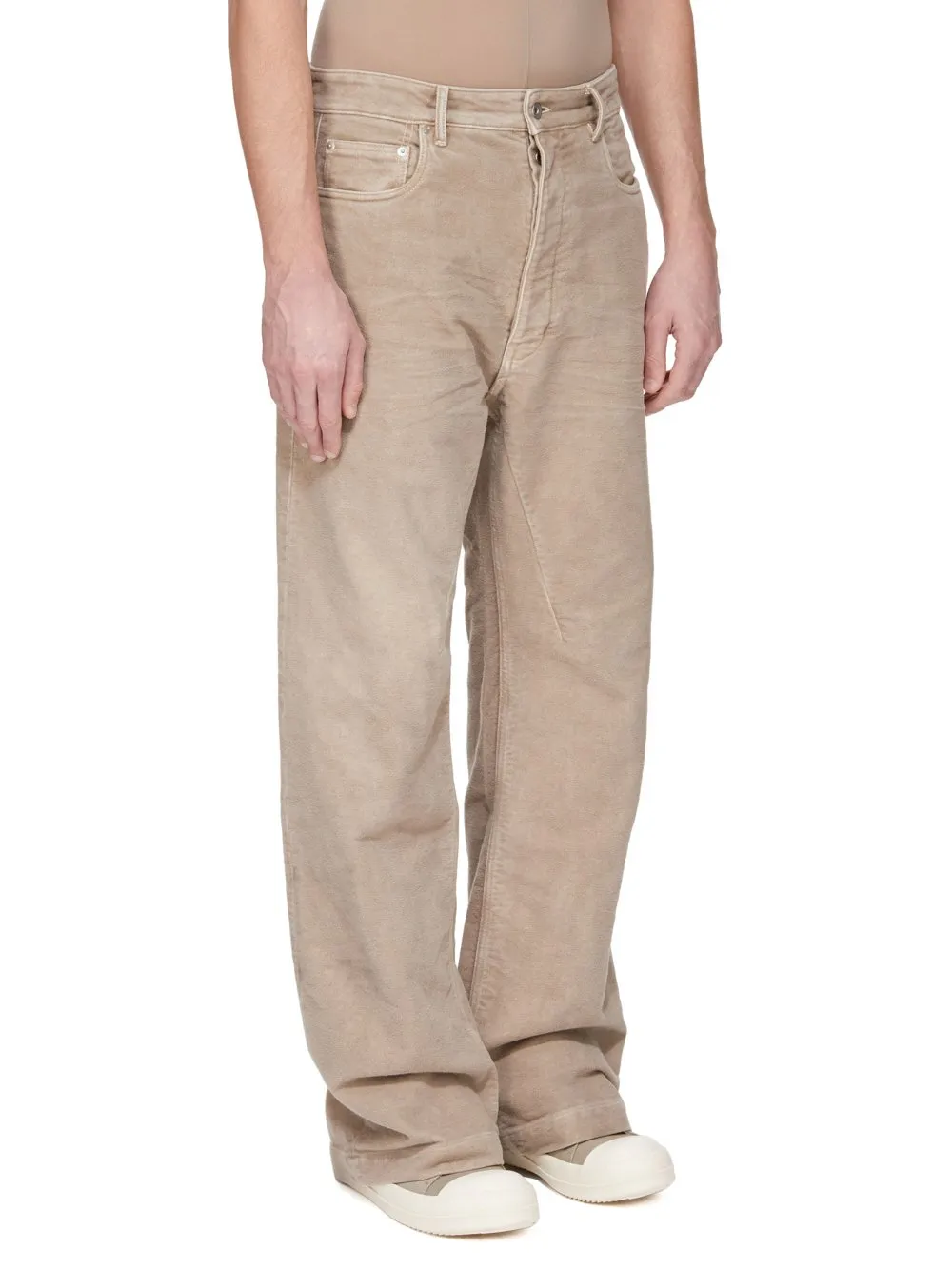 Drkshdw Concordians Geth Jeans In Dirty Pearl Brushed Cotton.