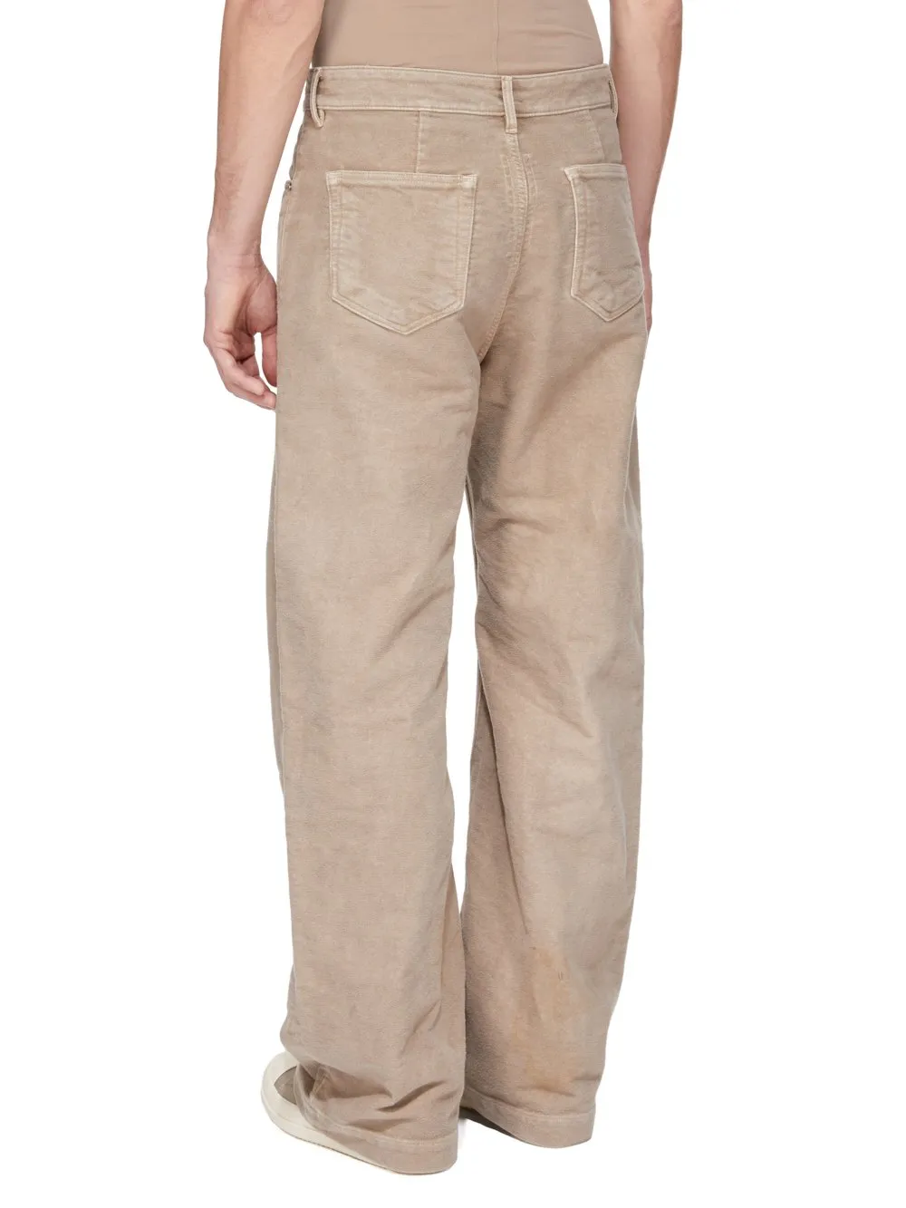 Drkshdw Concordians Geth Jeans In Dirty Pearl Brushed Cotton.