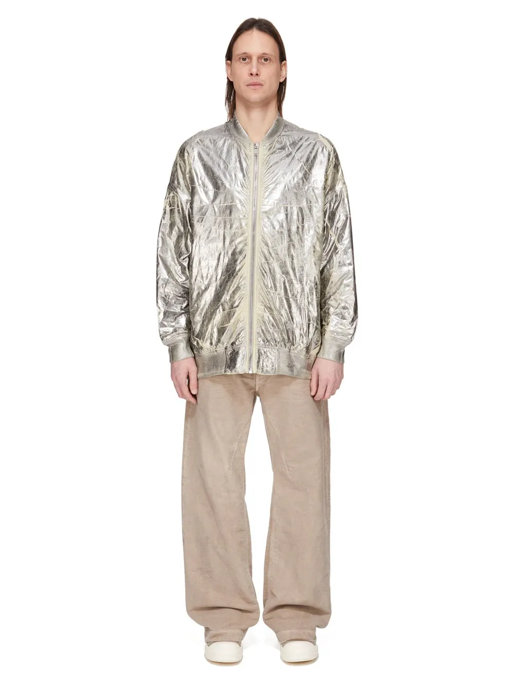 Drkshdw Concordians Geth Jeans In Dirty Pearl Brushed Cotton.