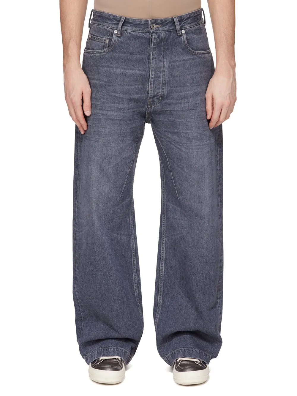 Drkshdw Concordians Geth Jeans In 13Oz Stone Washed Grey Denim