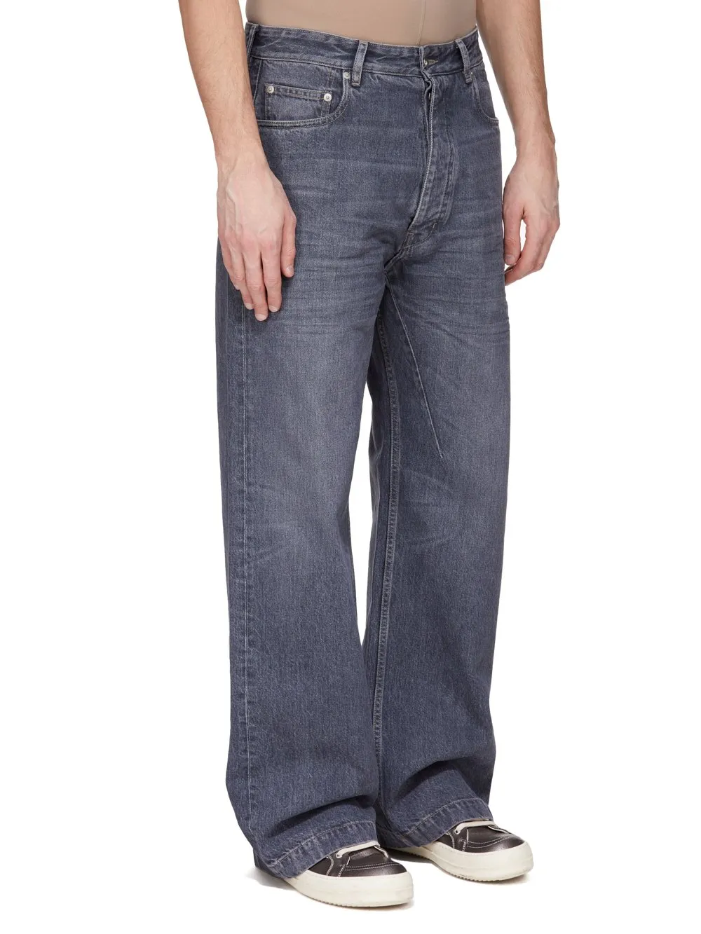 Drkshdw Concordians Geth Jeans In 13Oz Stone Washed Grey Denim