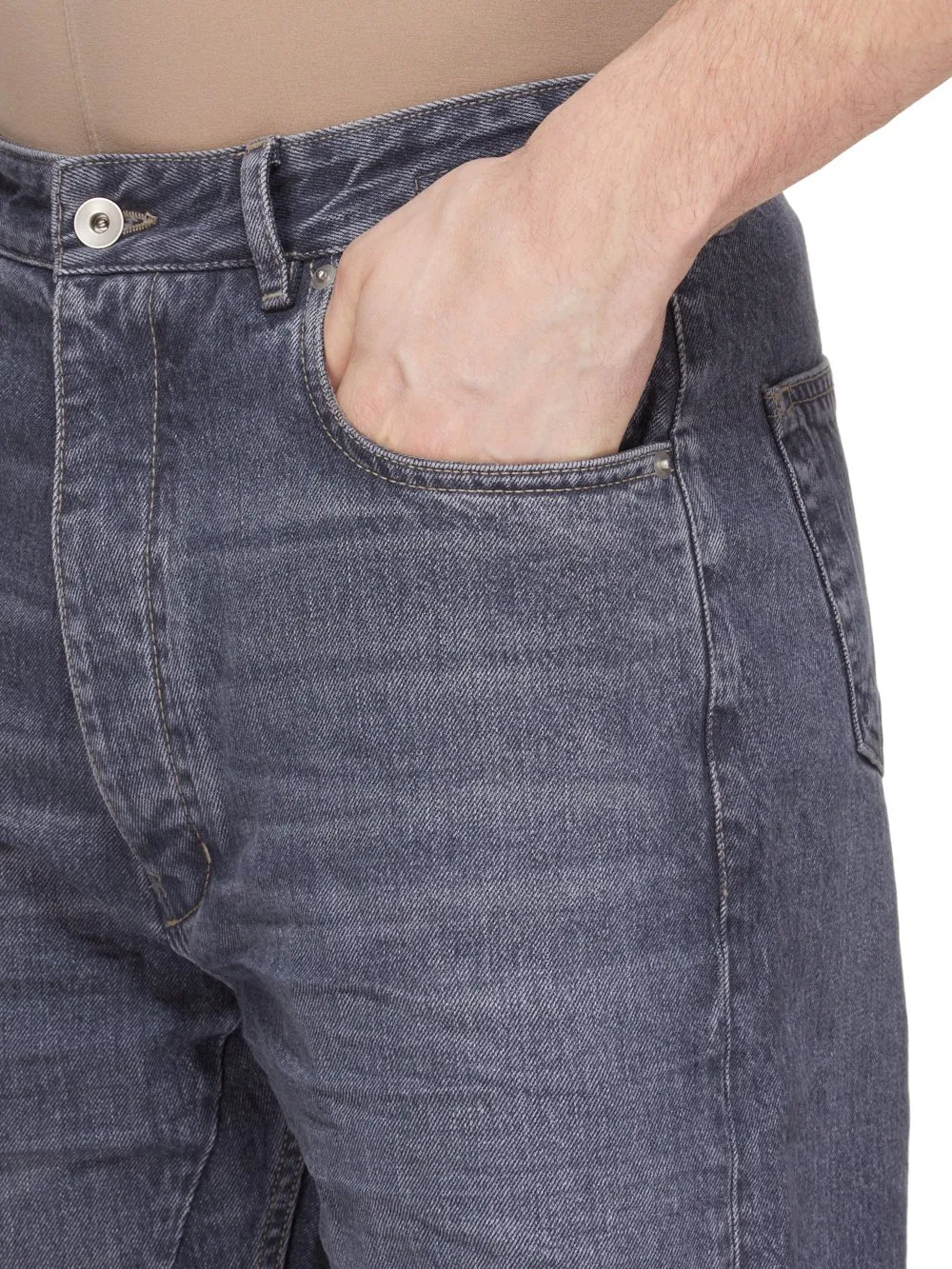 Drkshdw Concordians Geth Jeans In 13Oz Stone Washed Grey Denim