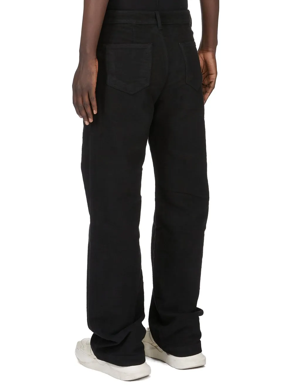 Drkshdw Concordians Geth Jeans In Black Brushed Cotton.