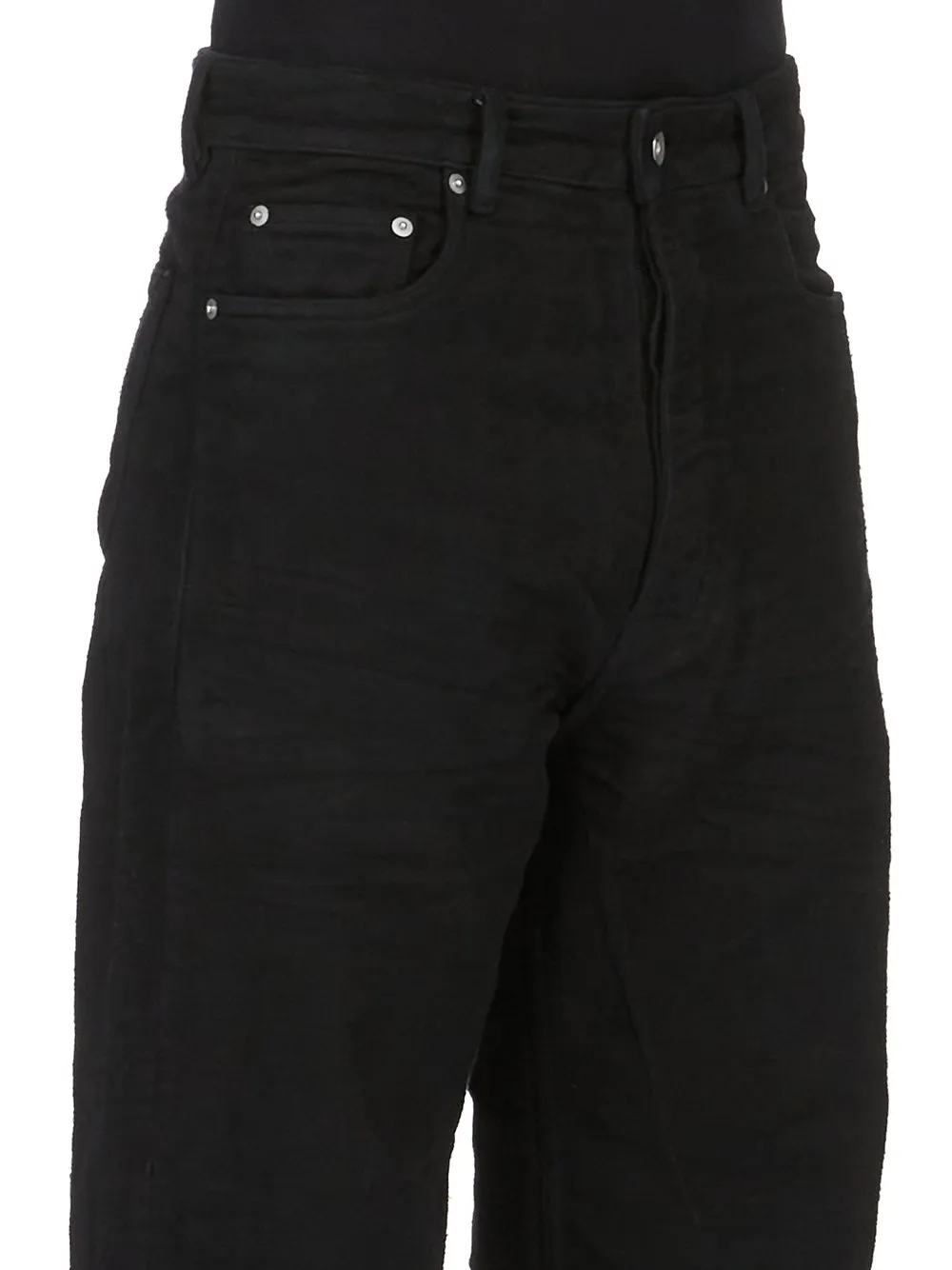 Drkshdw Concordians Geth Jeans In Black Brushed Cotton.