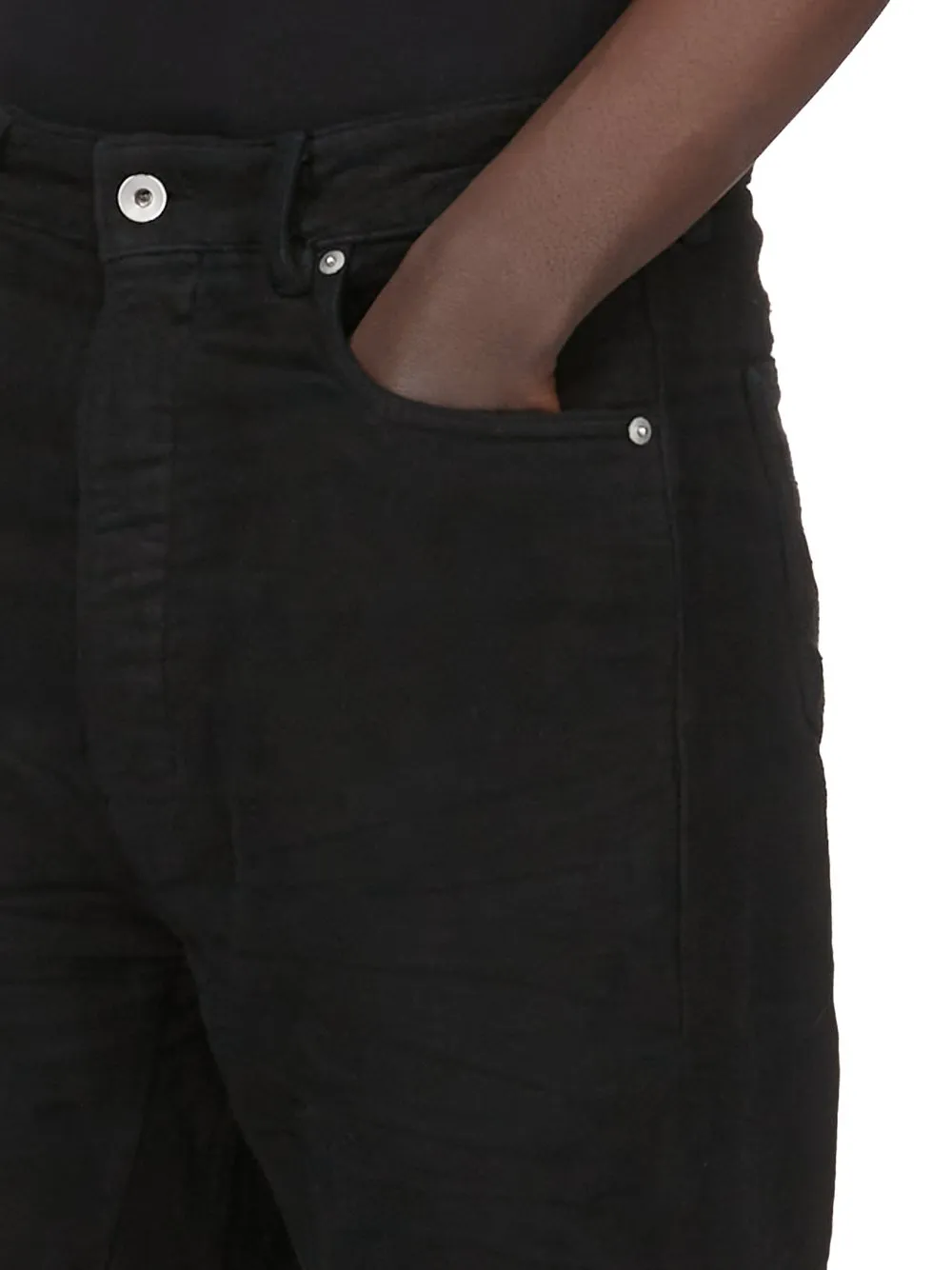 Drkshdw Concordians Geth Jeans In Black Brushed Cotton.