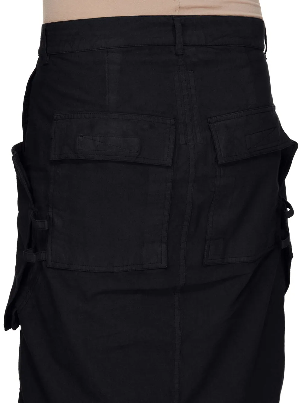 Drkshdw Concordians Stefan Cargo Skirt In Black Cotton Tela