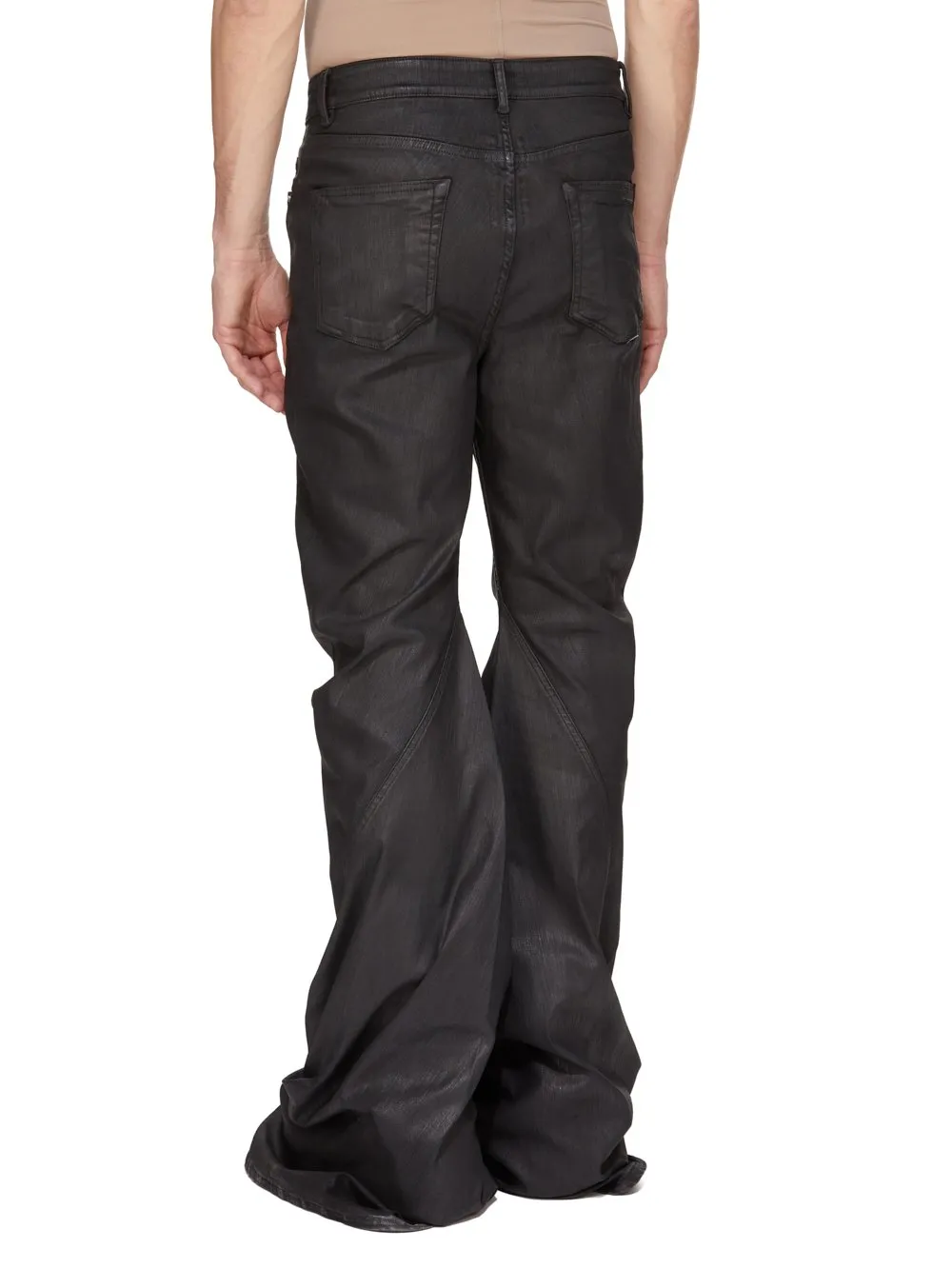 Drkshdw Concordians Bias Bootcut In Black Wax Stretch Denim