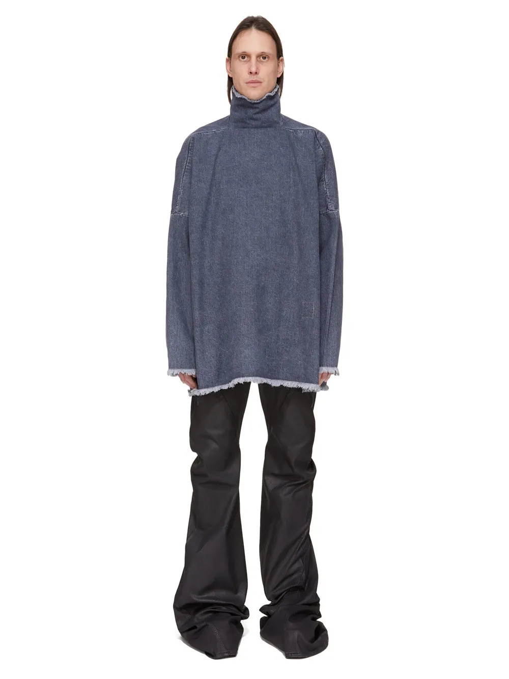 Drkshdw Concordians Bias Bootcut In Black Wax Stretch Denim