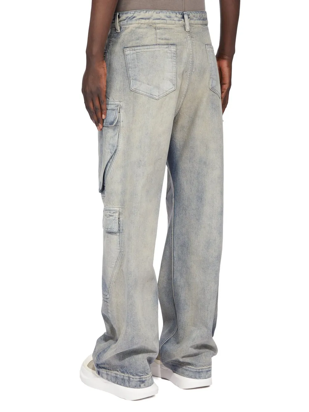 Drkshdw Concordians Double Cargo Jeans In 13Oz Mineral Pearl Denim