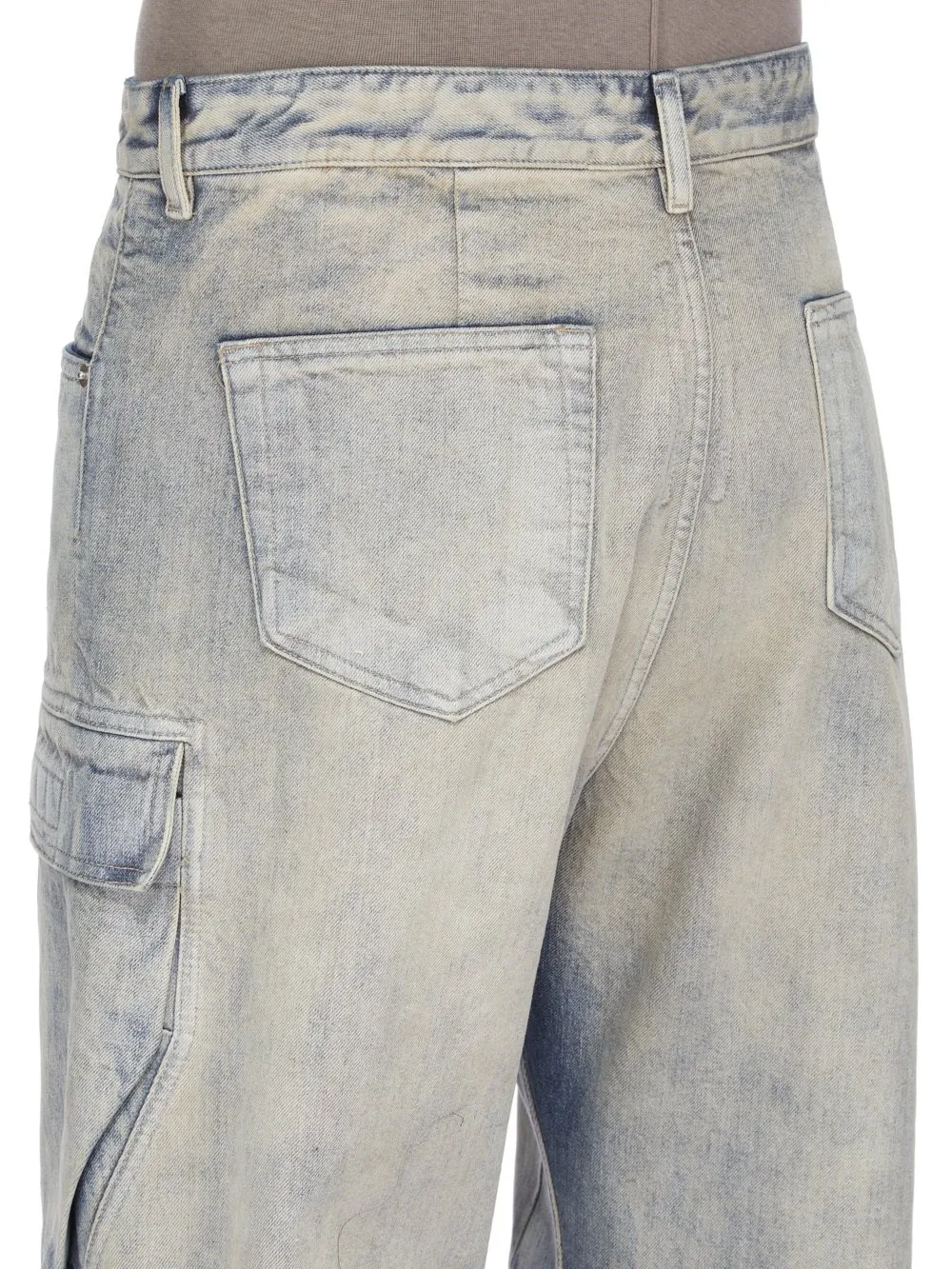 Drkshdw Concordians Double Cargo Jeans In 13Oz Mineral Pearl Denim