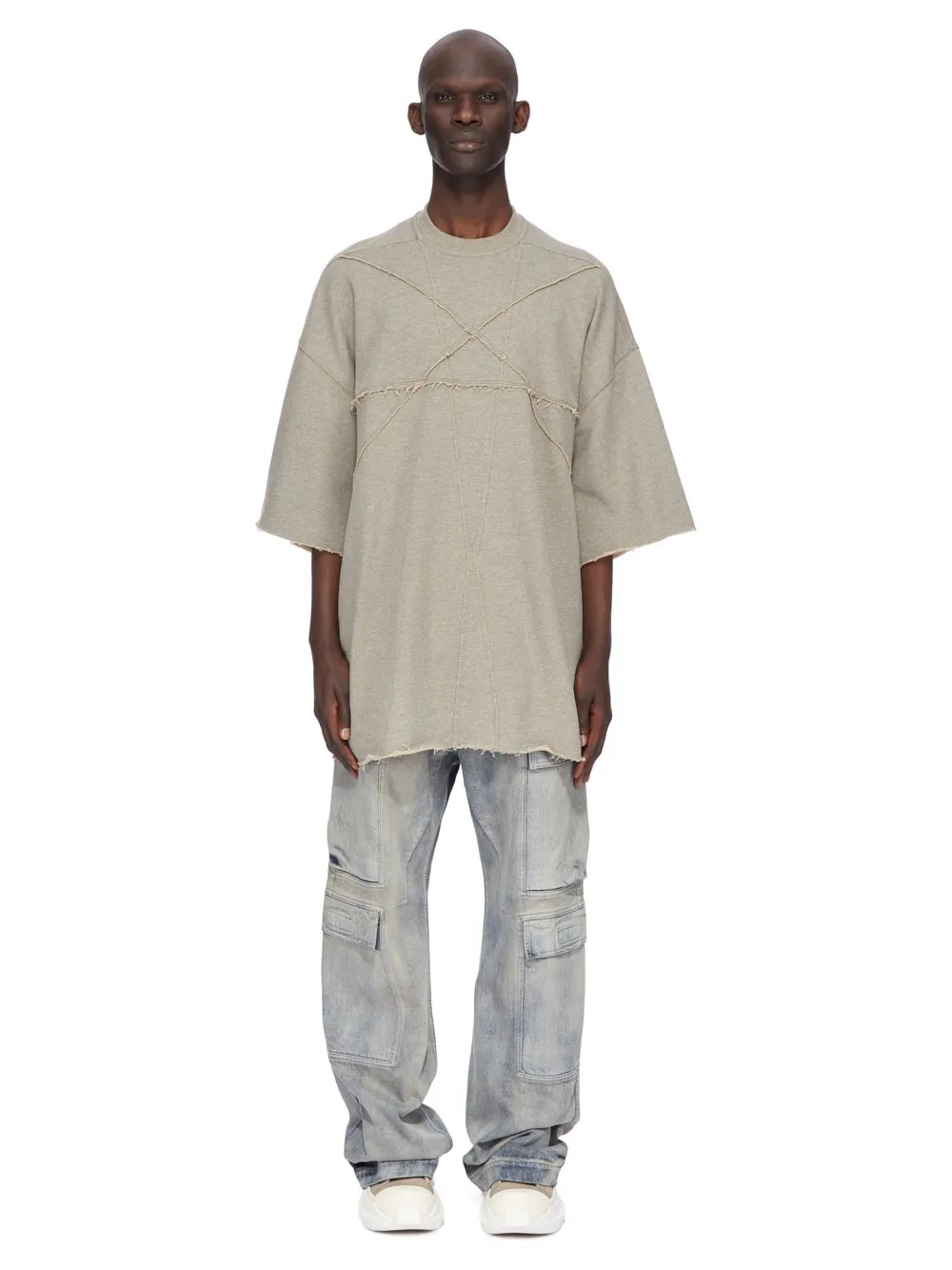 Drkshdw Concordians Double Cargo Jeans In 13Oz Mineral Pearl Denim