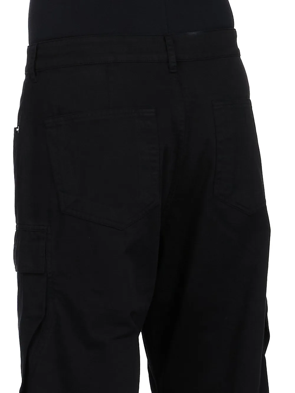 Drkshdw Concordians Double Cargo Jeans In Black Cotton Twill
