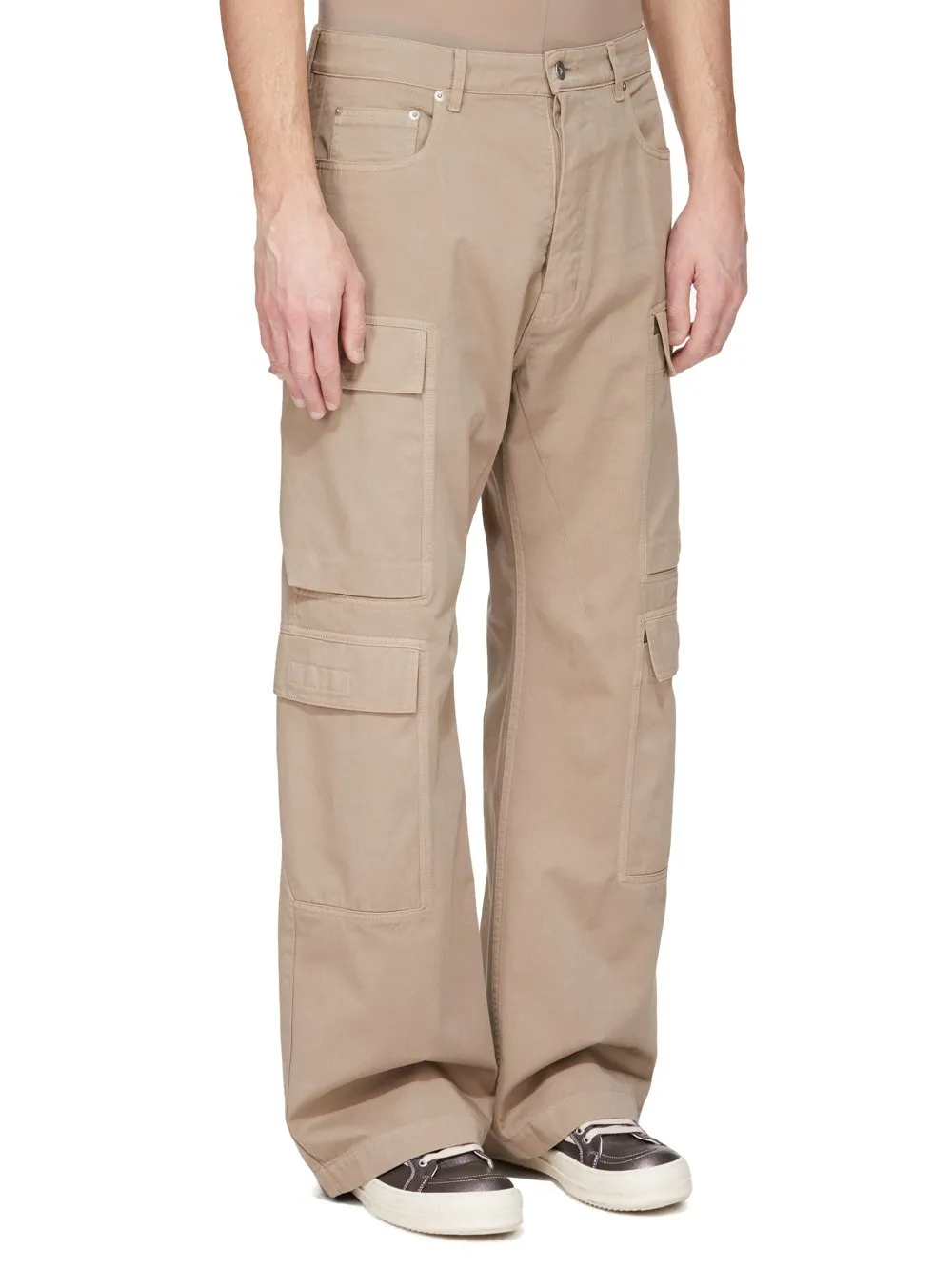 Drkshdw Concordians Double Cargo Jeans In Dirty Pearl Cotton Twill