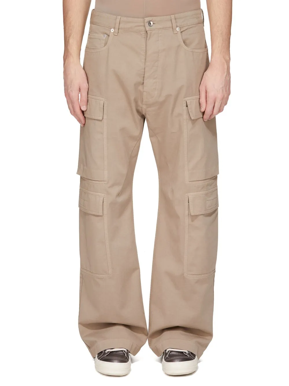 Drkshdw Concordians Double Cargo Jeans In Dirty Pearl Cotton Twill