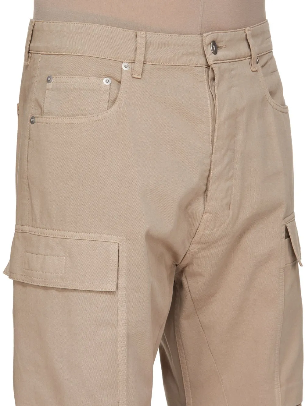 Drkshdw Concordians Double Cargo Jeans In Dirty Pearl Cotton Twill