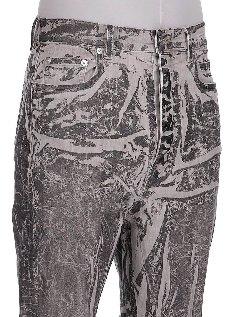 Drkshdw Concordians Bolan Bootcut In Black Washed Foil Stretch Denim