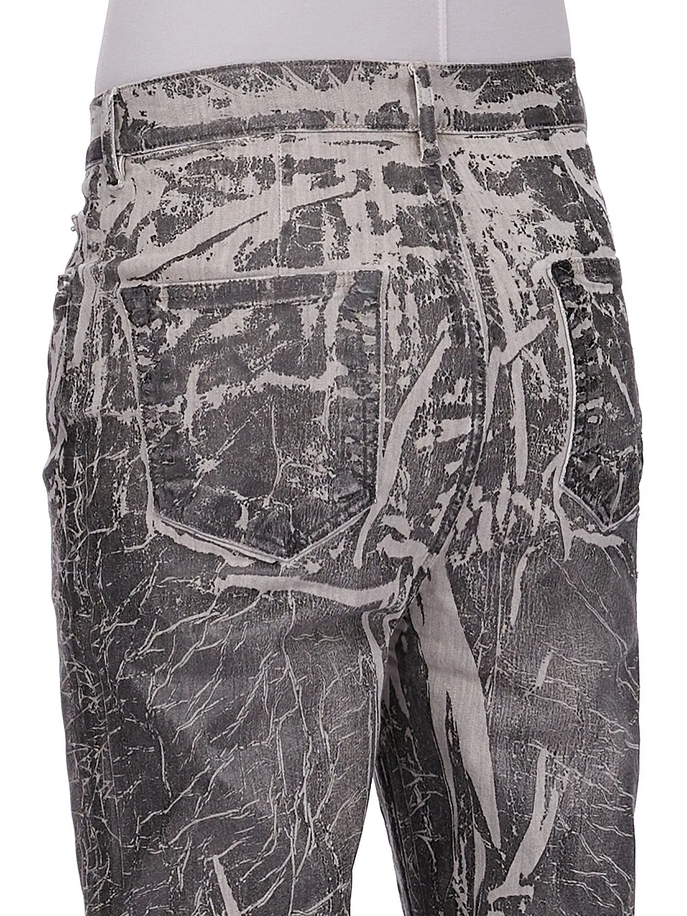 Drkshdw Concordians Bolan Bootcut In Black Washed Foil Stretch Denim