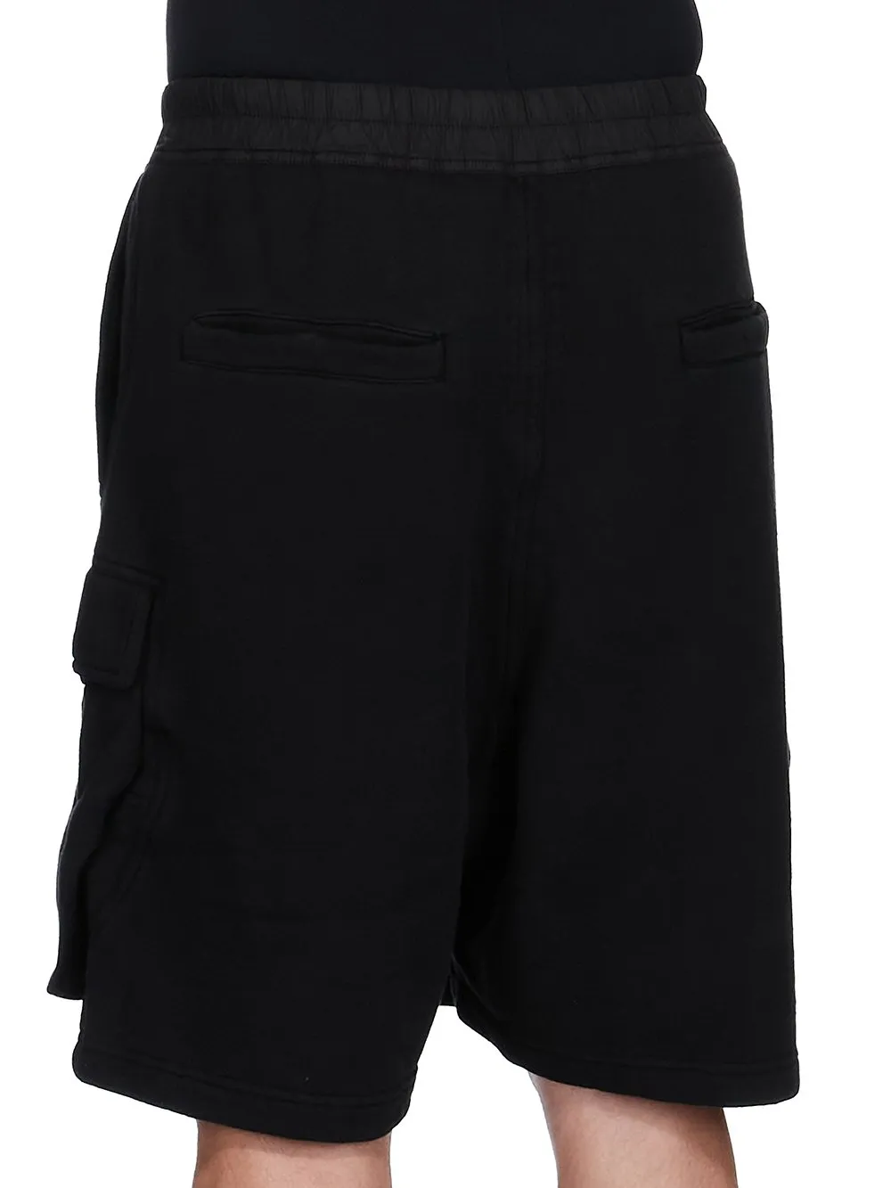 Drkshdw Concordians Cargobela Shorts In Black Slub Felpa