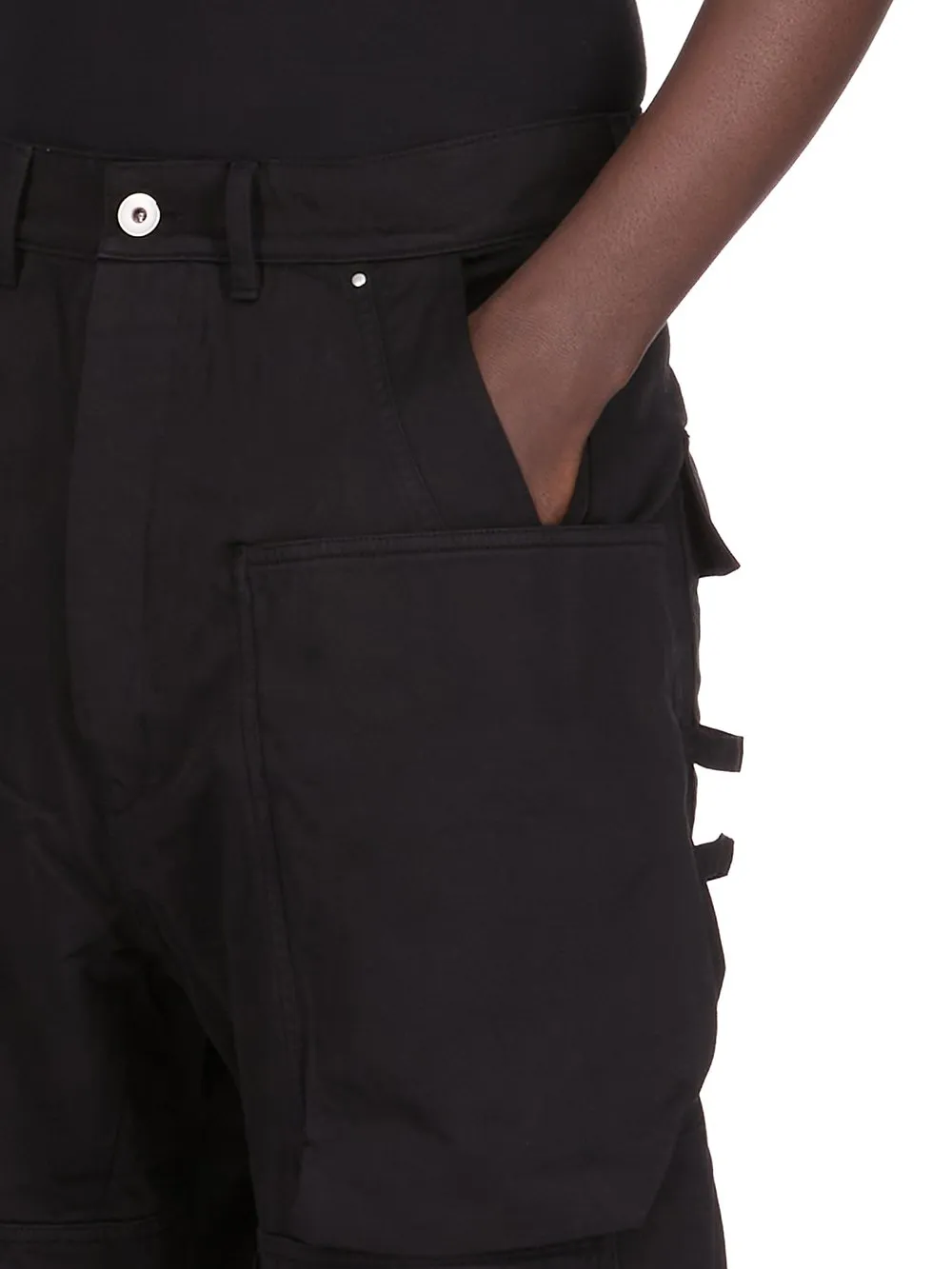 Drkshdw Concordians Stefan Cargo In Black Cotton Twill