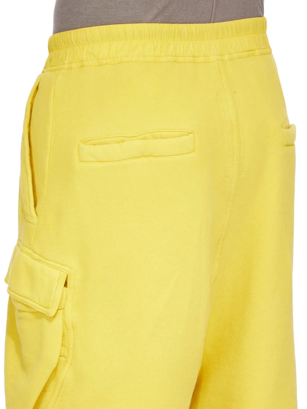 Drkshdw Concordians Cargobela Shorts In Lemon Slub Felpa