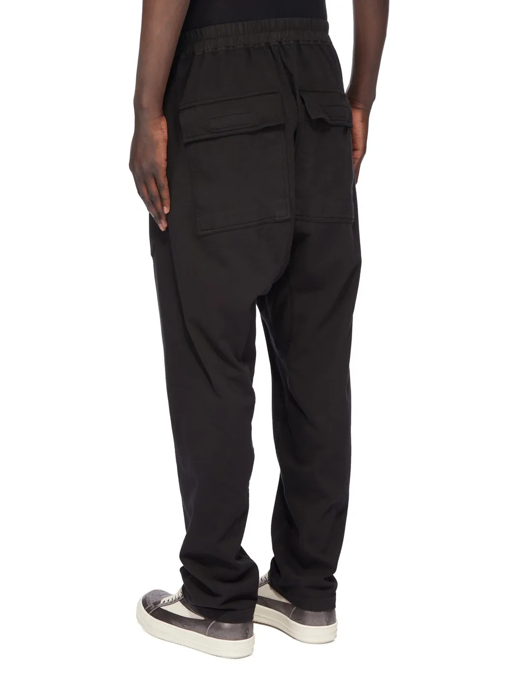 Drkshdw Concordians Classic Cargo Drawstring In Black Compact Heavy Jersey.