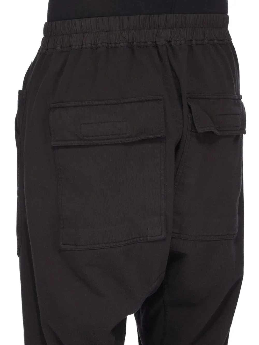 Drkshdw Concordians Classic Cargo Drawstring In Black Compact Heavy Jersey.