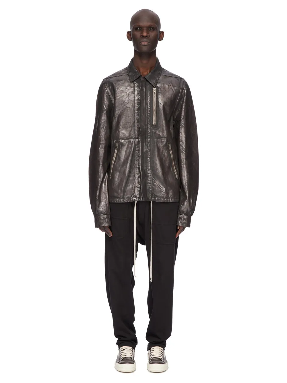 Drkshdw Concordians Classic Cargo Drawstring In Black Compact Heavy Jersey.