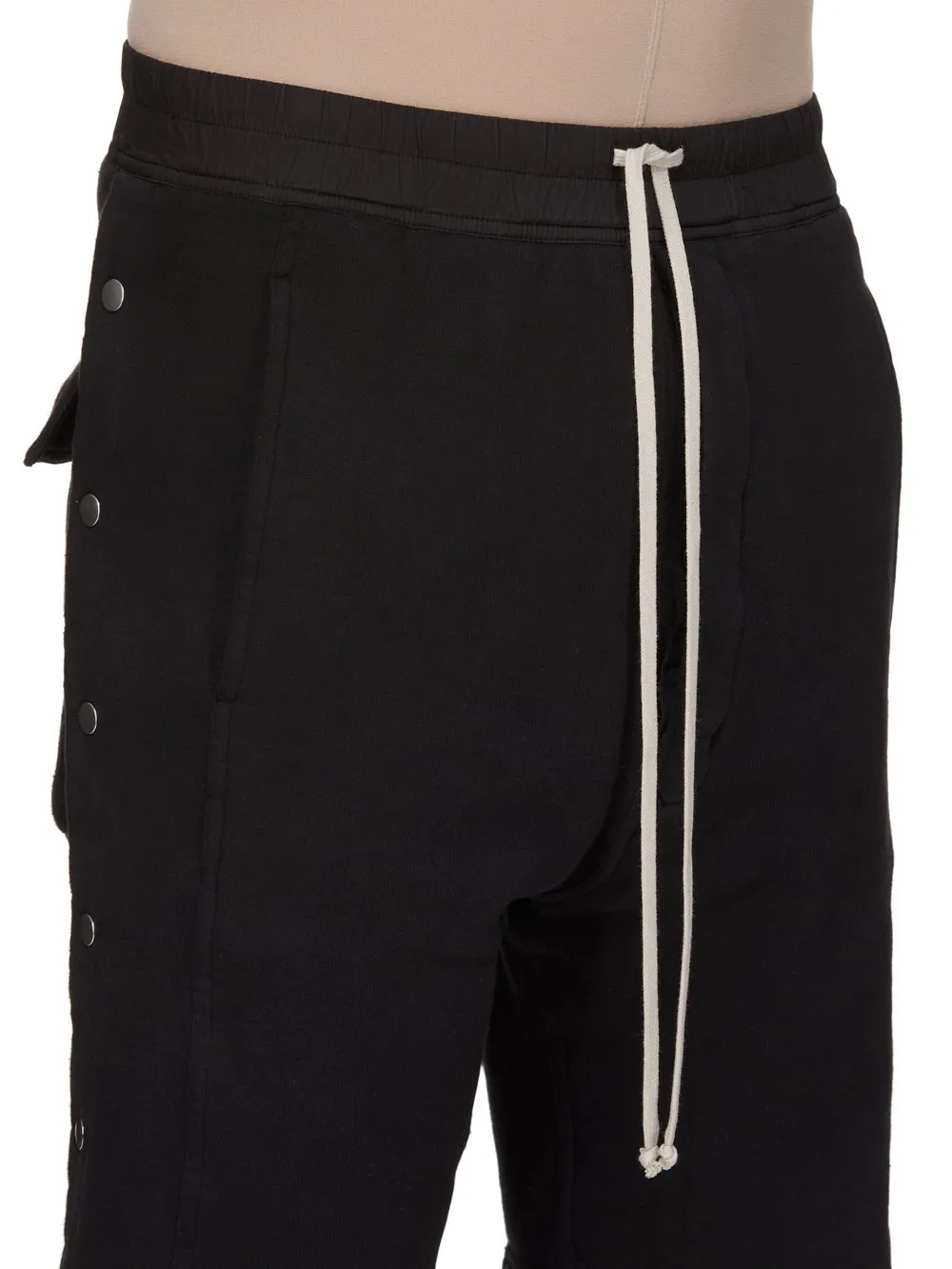 Drkshdw Concordians Pusher Shorts In Black Slub Felpa