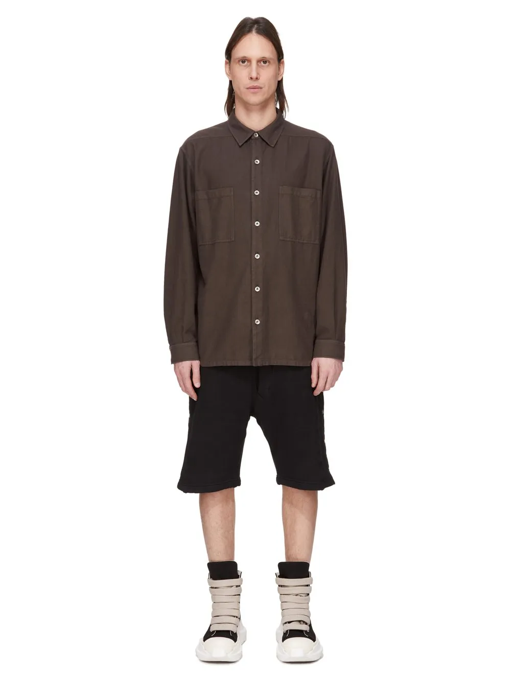 Drkshdw Concordians Pusher Shorts In Black Slub Felpa