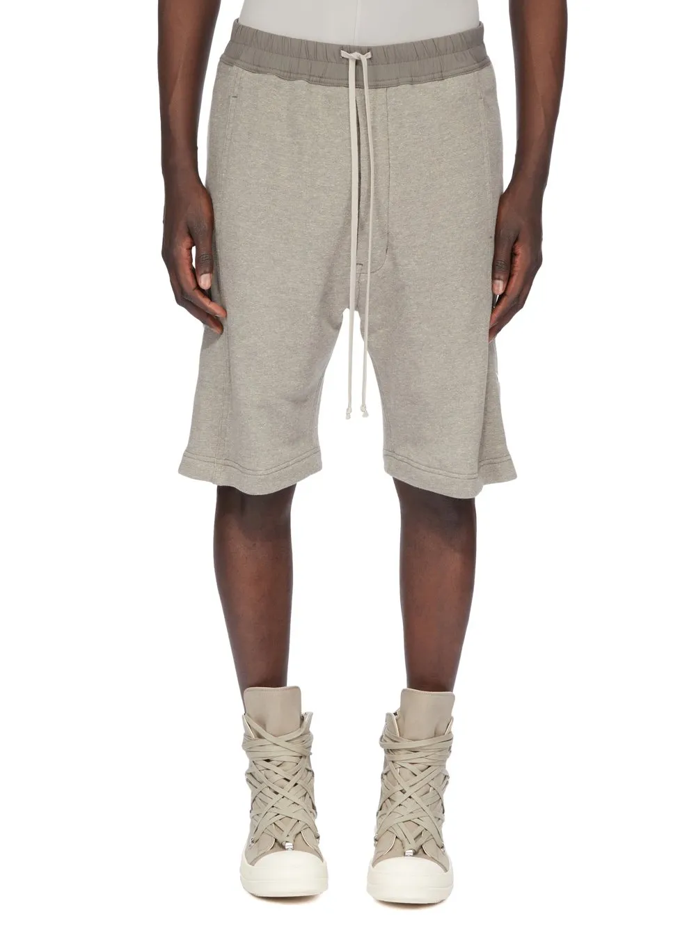 Drkshdw Concordians Pusher Shorts In Melange Grey Felpa Jersey