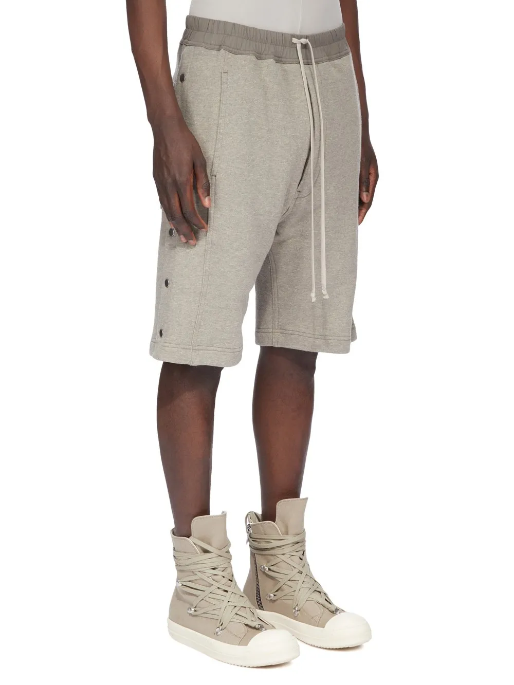 Drkshdw Concordians Pusher Shorts In Melange Grey Felpa Jersey