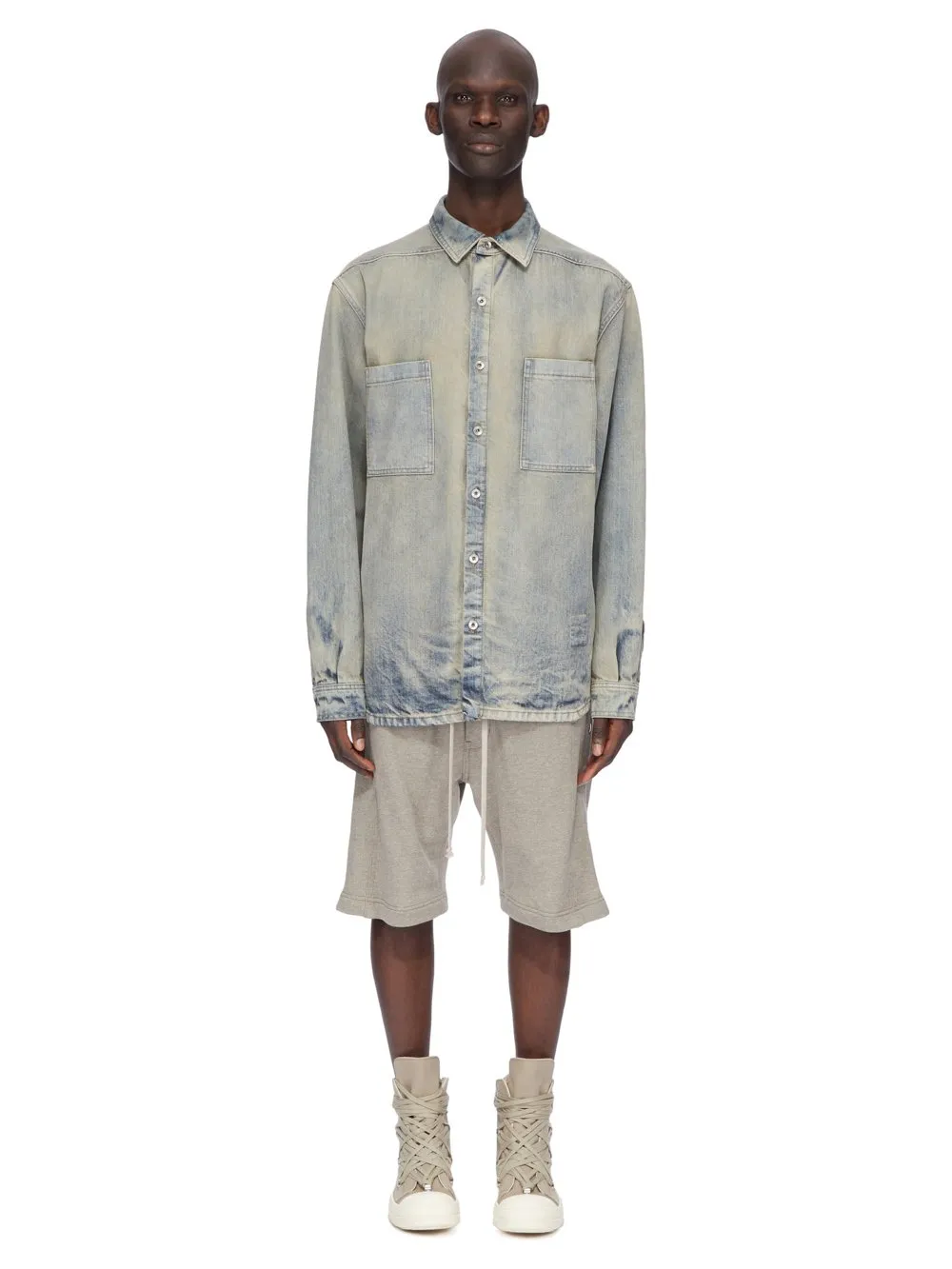 Drkshdw Concordians Pusher Shorts In Melange Grey Felpa Jersey