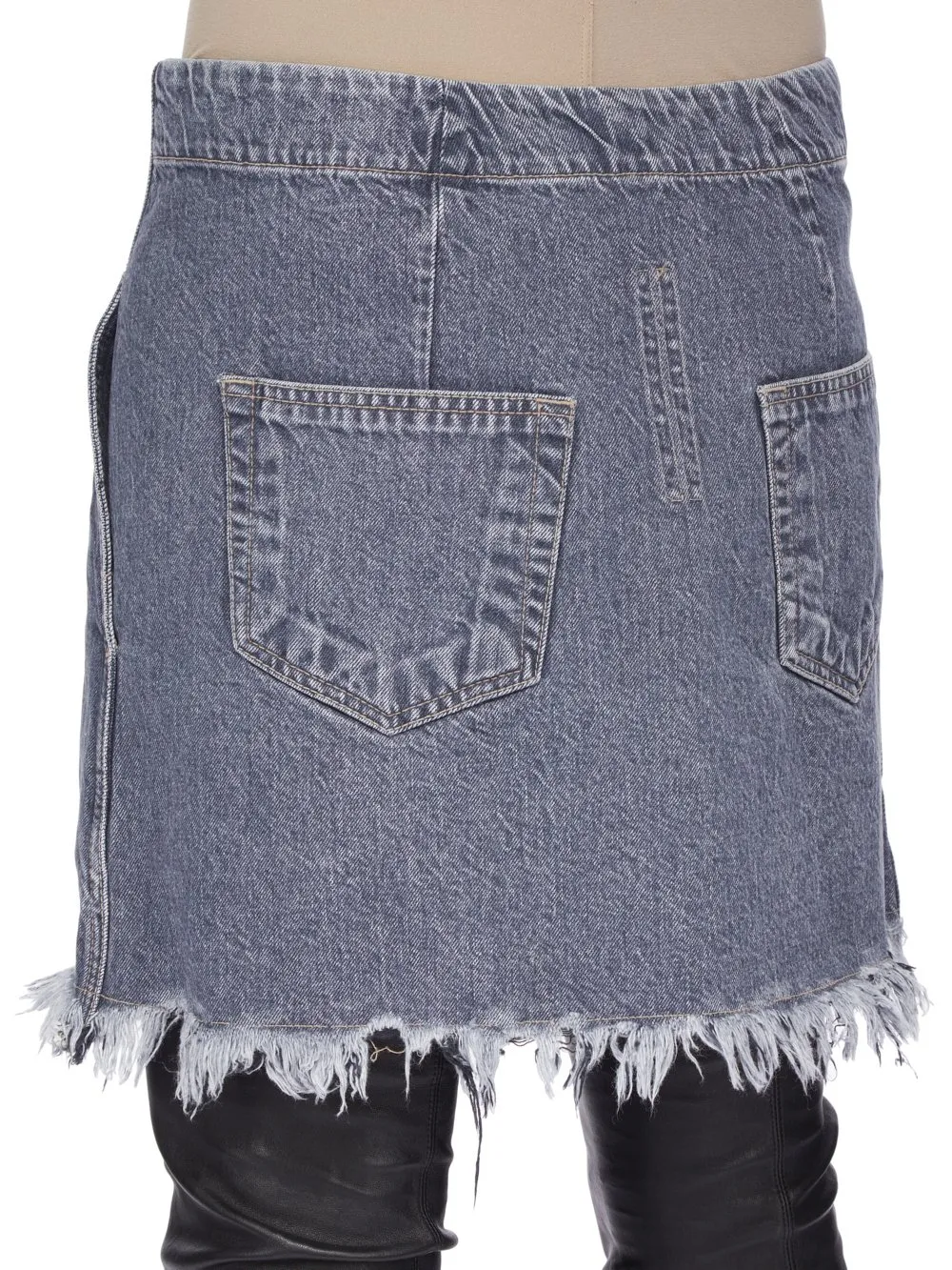 Drkshdw Concordians Sisysnap Skirt In 13Oz Stone Washed Grey Denim