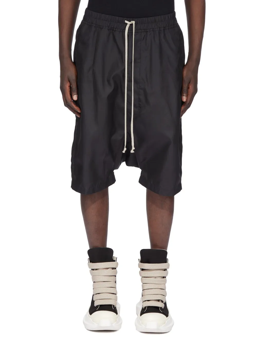 Drkshdw Concordians Drawstring Pods In Black Nylon Canvas