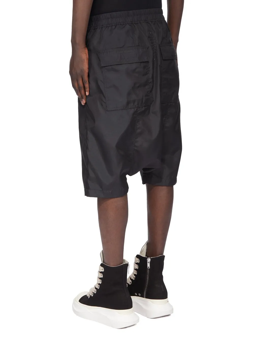 Drkshdw Concordians Drawstring Pods In Black Nylon Canvas
