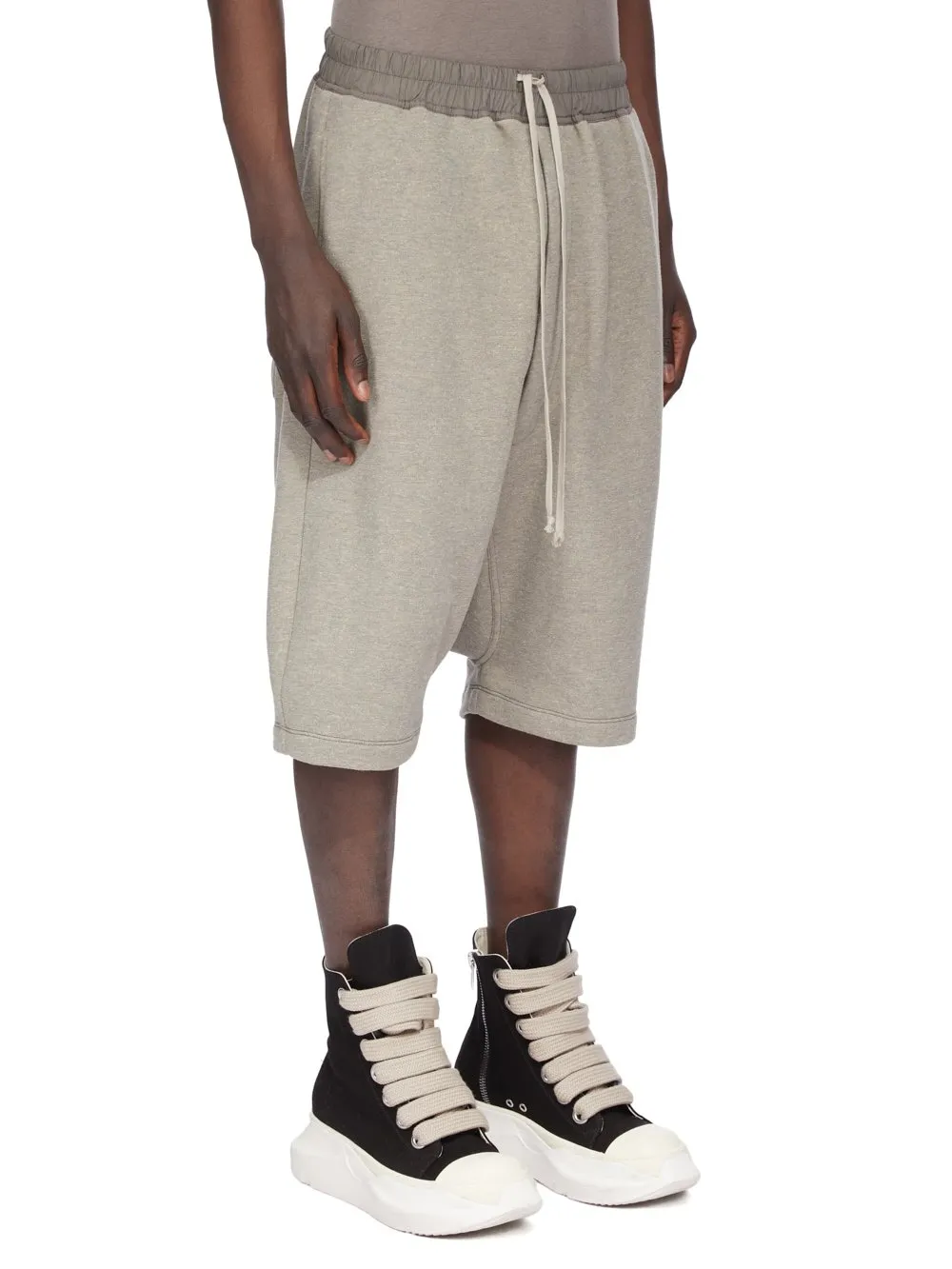 Drkshdw Concordians Drawstring Pods In Melange Grey Felpa Jersey