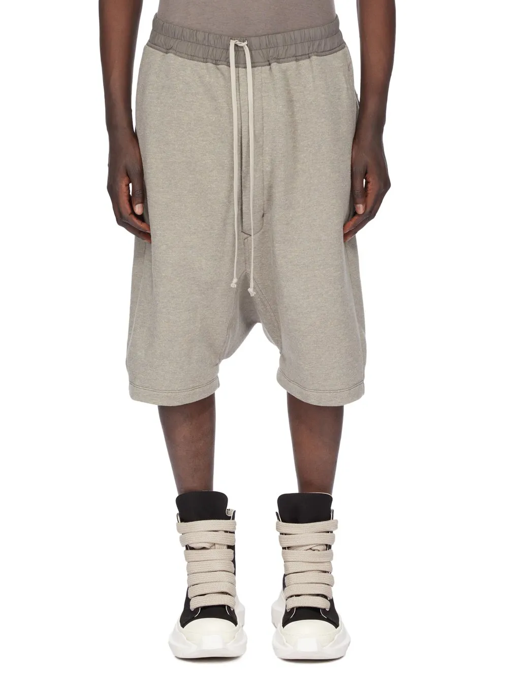 Drkshdw Concordians Drawstring Pods In Melange Grey Felpa Jersey