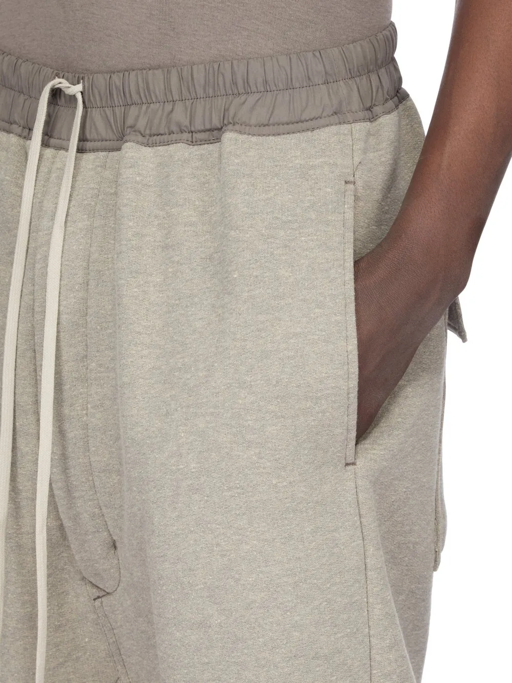 Drkshdw Concordians Drawstring Pods In Melange Grey Felpa Jersey