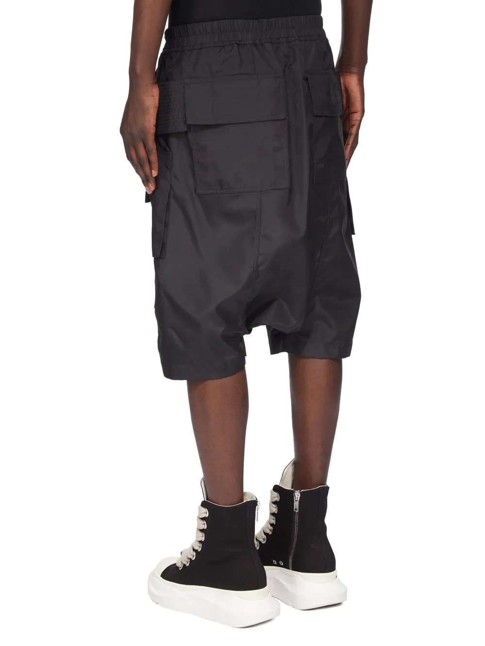 Drkshdw Concordians Creatch Cargo Pods In Black Nylon Canvas