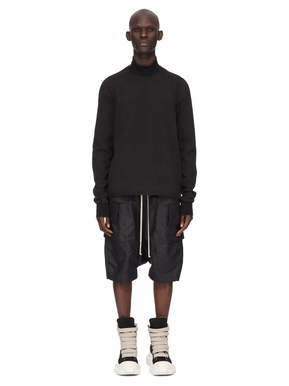 Drkshdw Concordians Creatch Cargo Pods In Black Nylon Canvas